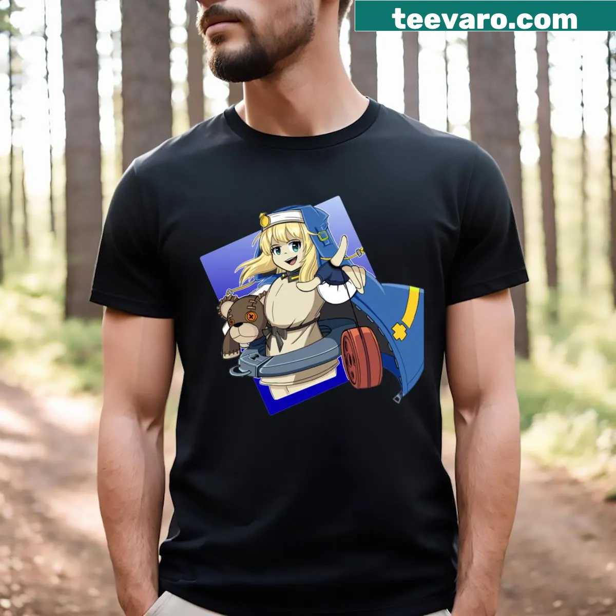 Illustrative design featuring characters from Guilty Gear Strive — on a men's t-shirt