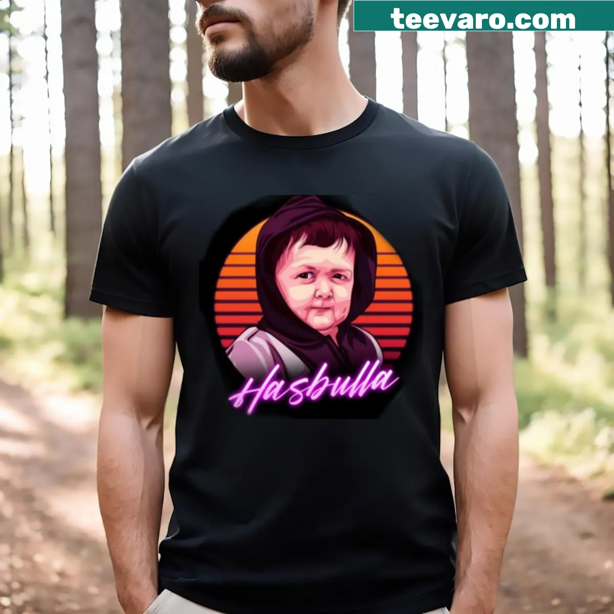 Illustration of Hasbulla on a t-shirt — on a men's t-shirt