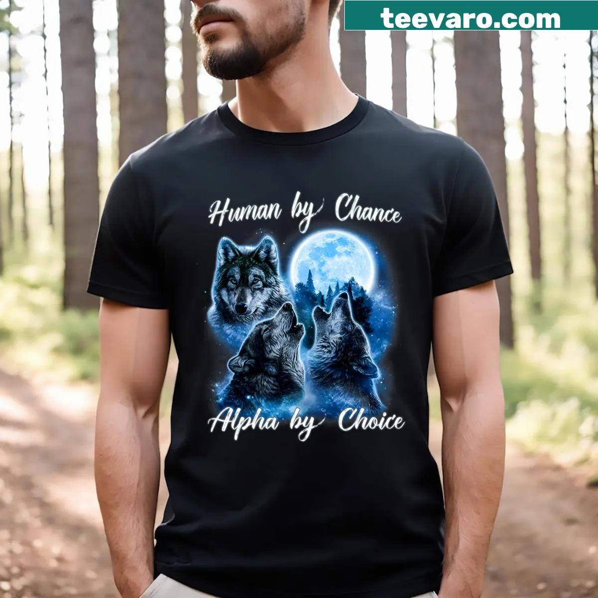 Funny Human By Chance Alpha By Choice T-shirt — on a men's t-shirt