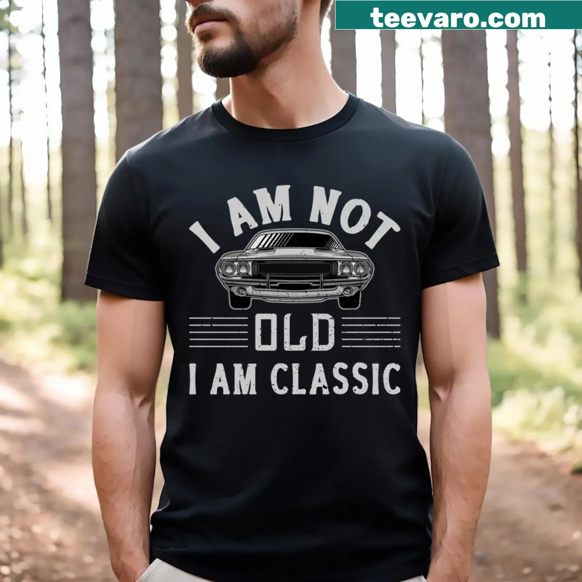Funny typography T-shirt for dads about aging — on a men's t-shirt