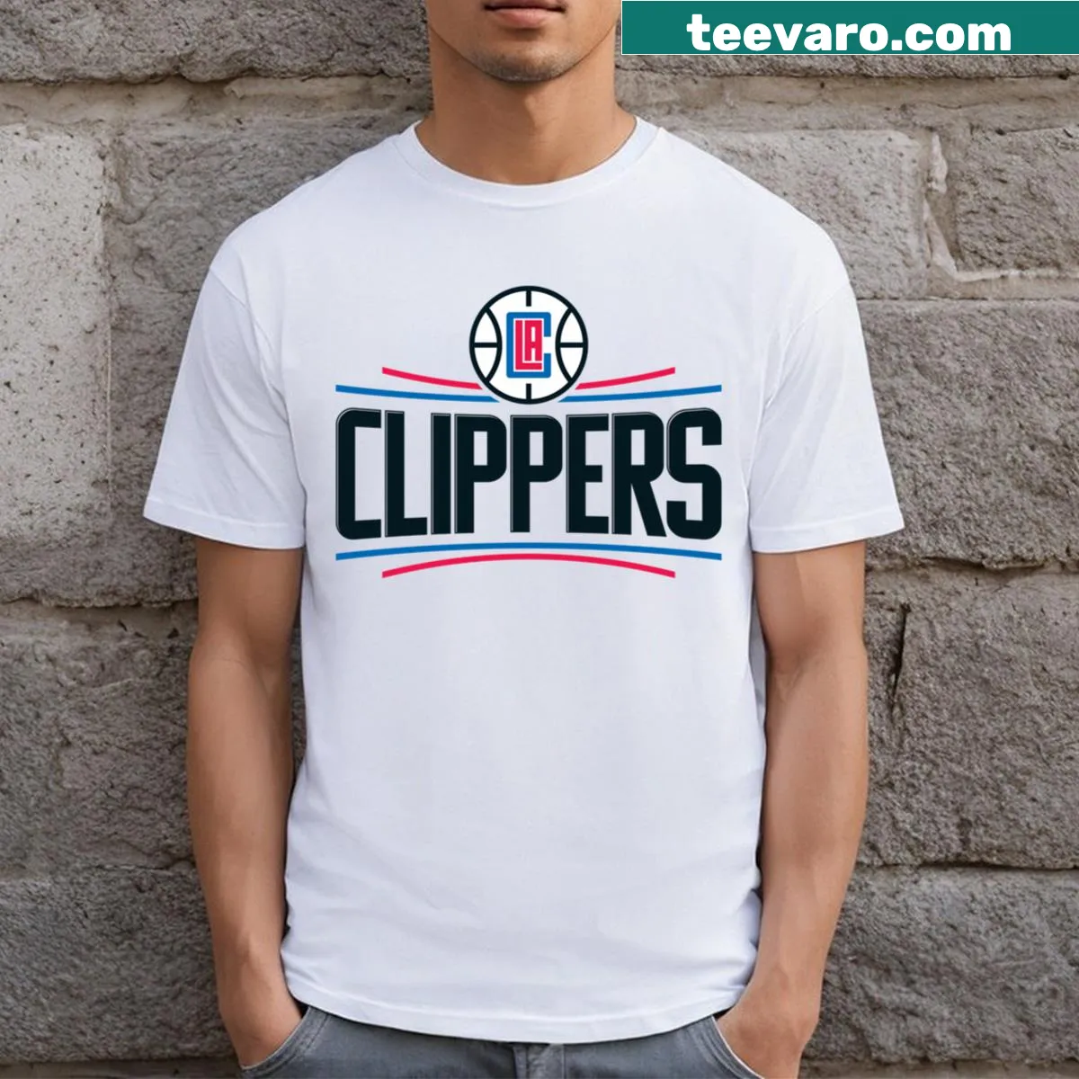 Los Angeles City basketball logo T-shirt — on a men's t-shirt