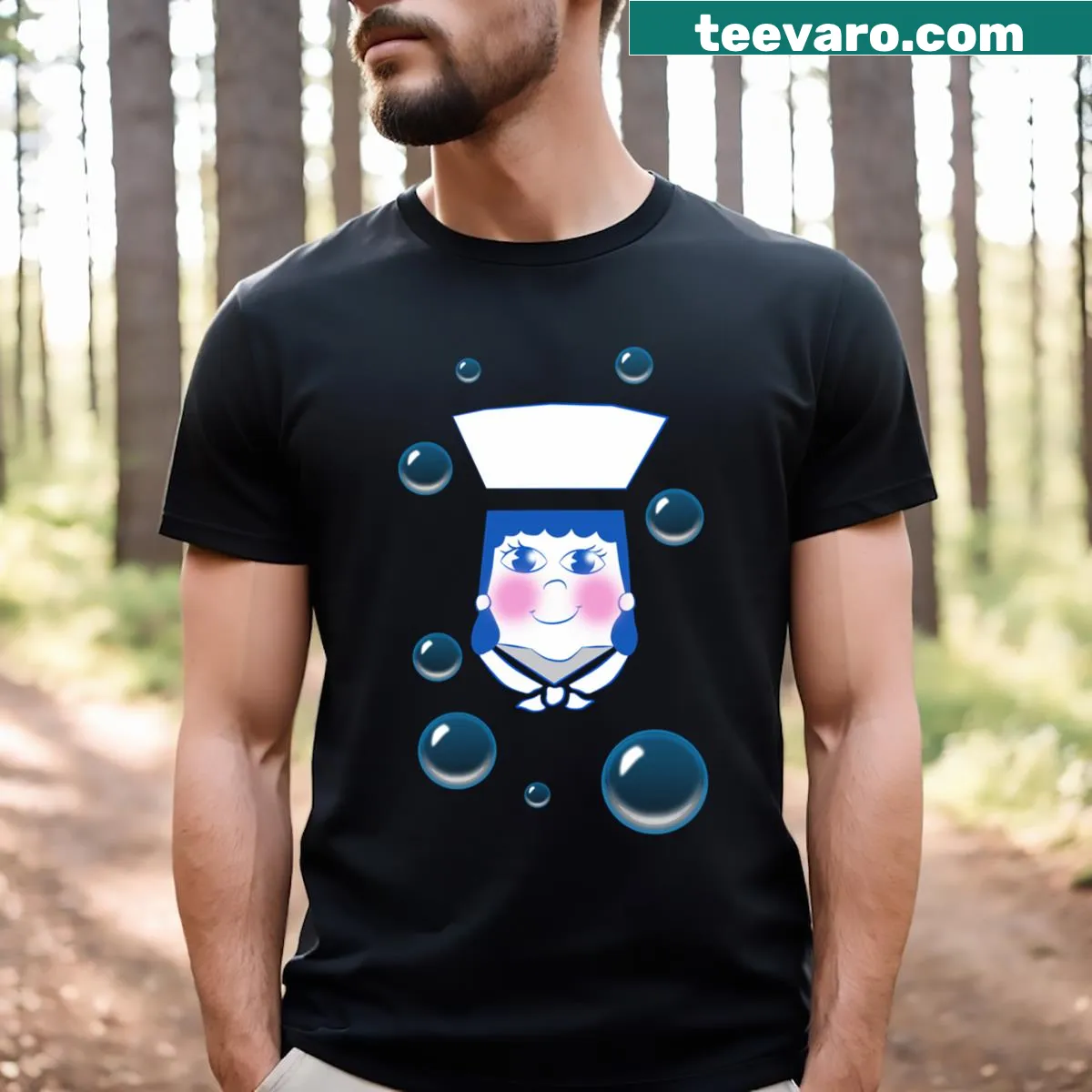Cute bubble-themed T-shirt for kids — on a men's t-shirt