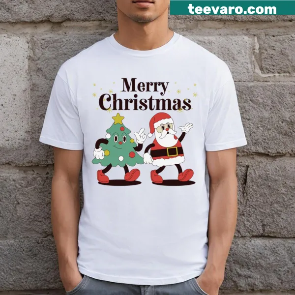 Christmas-themed t-shirt with a cheerful holiday message