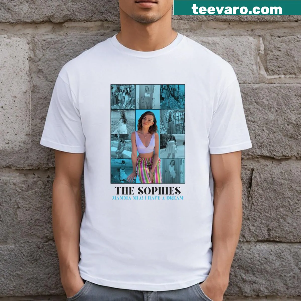 Unique illustration on a t-shirt inspired by the Sophies' design — on a men's t-shirt