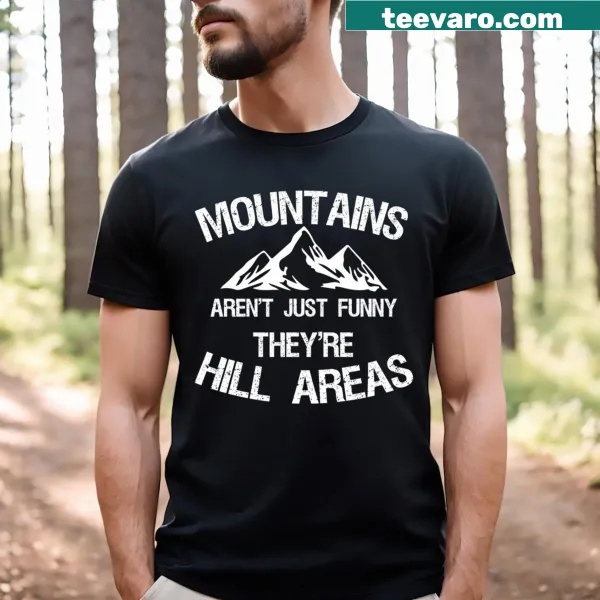 Funny typography illustrating a dad joke about mountains and hills