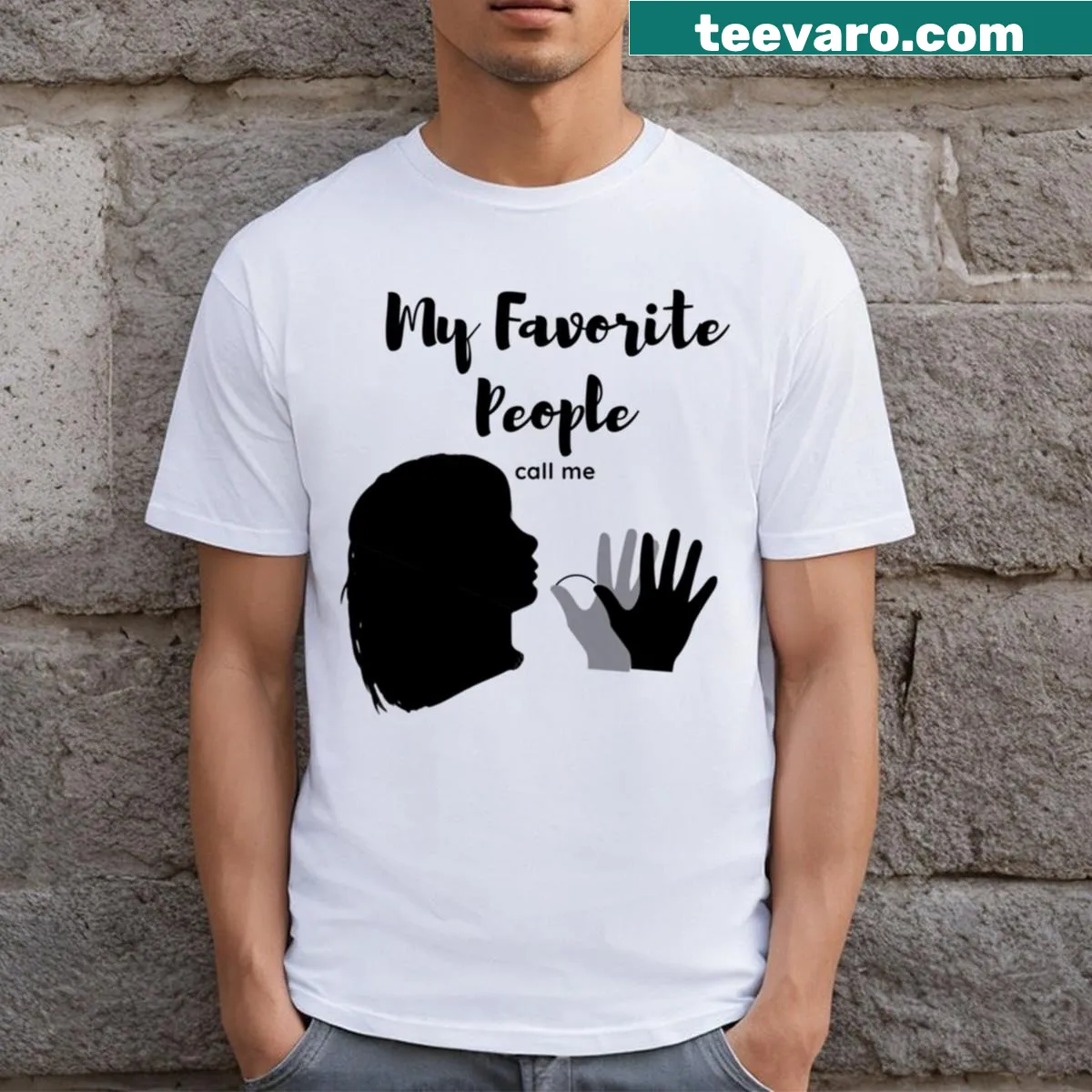 T-shirt with text 'My Favorite People Call Me Grandma' — on a men's t-shirt
