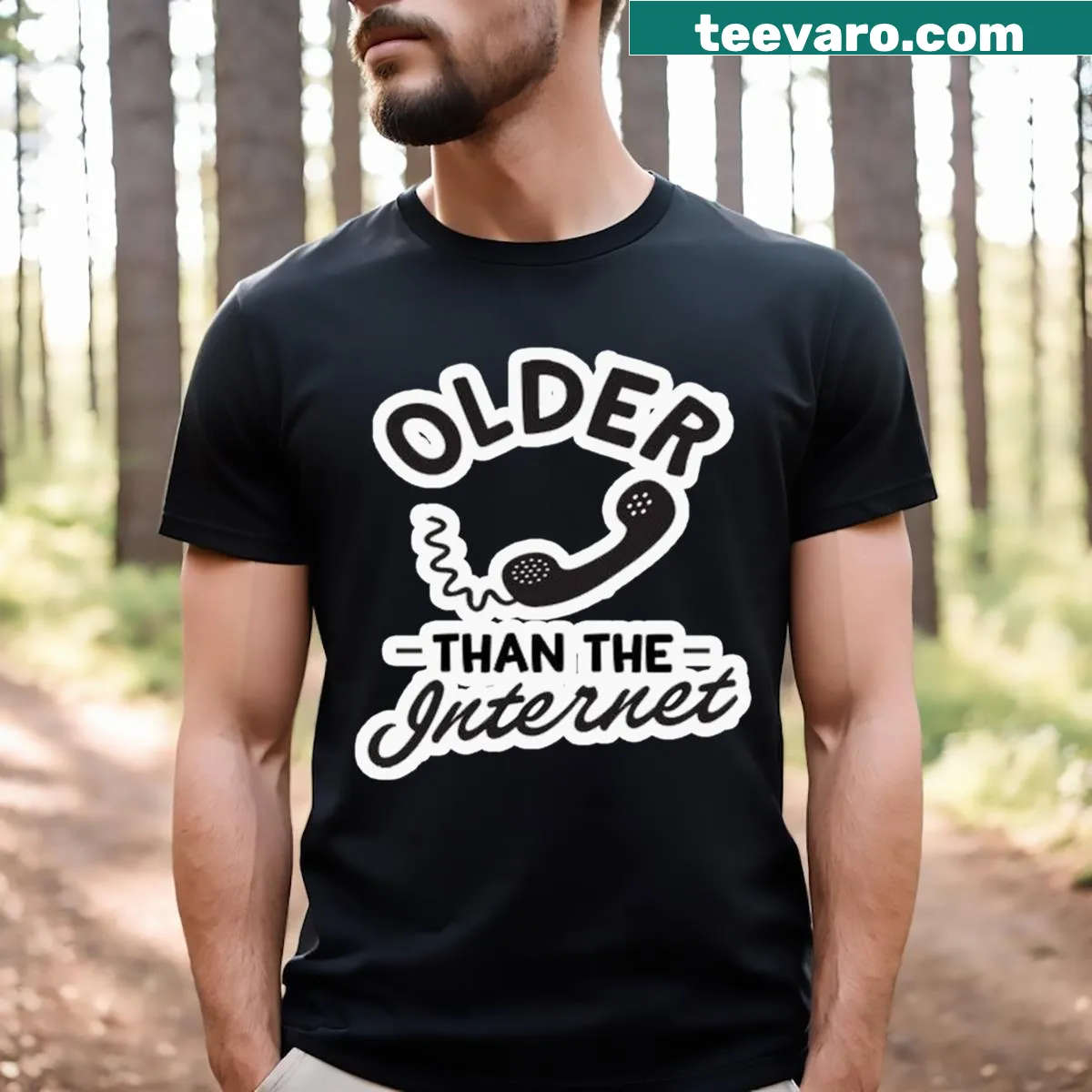 Funny t-shirt saying Older Than The Internet — on a men's t-shirt