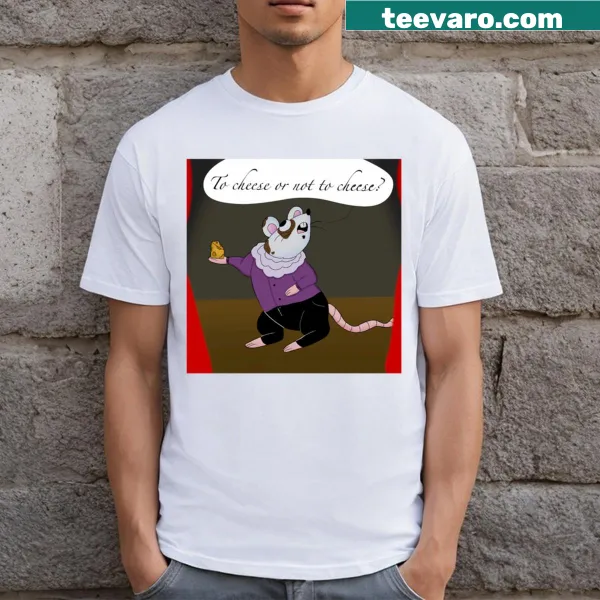 Illustrated T-shirt featuring a rat in a poetic pose