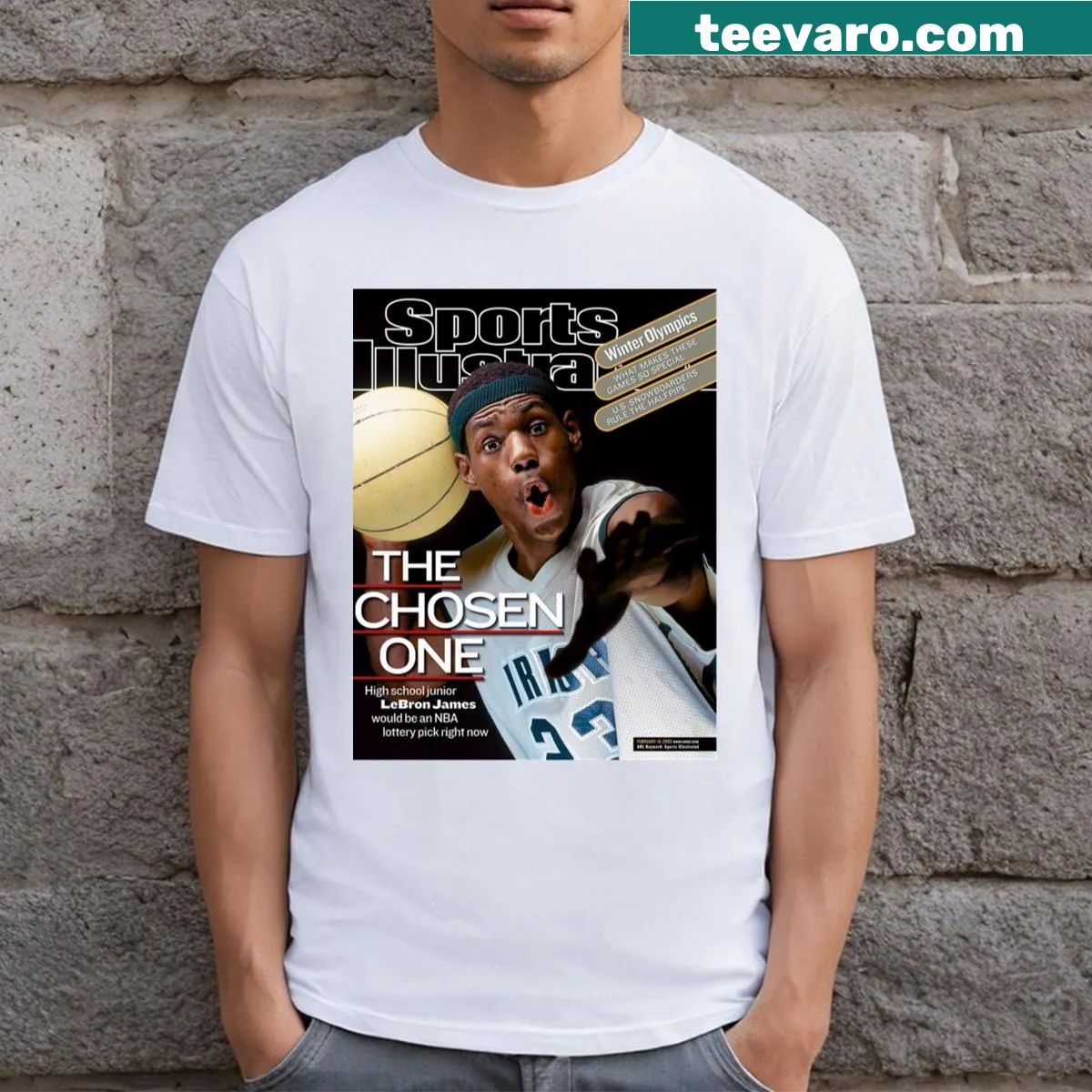 T-shirt featuring LeBron James inspired by Sports Illustrated — on a men's t-shirt