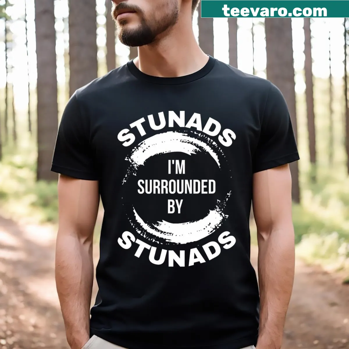 Funny Stunads Italian humor t-shirt with playful text design — on a men's t-shirt