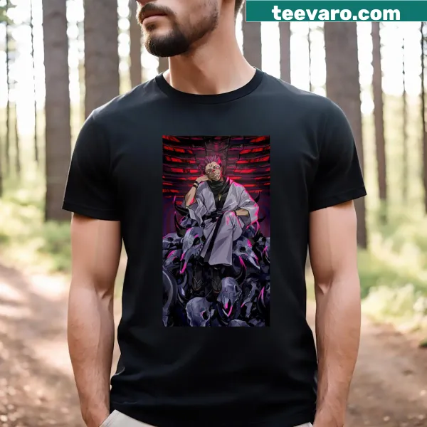 Illustration of Sukuna Ryomen on a graphic T-shirt