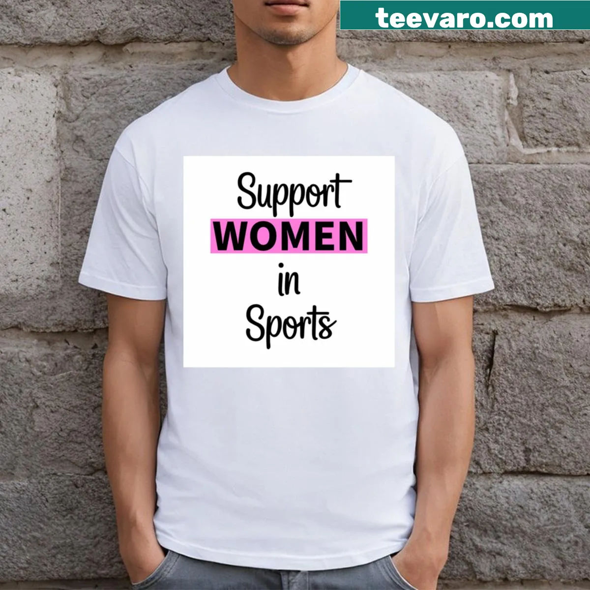 Inspirational message about support in sports on t-shirt — on a men's t-shirt