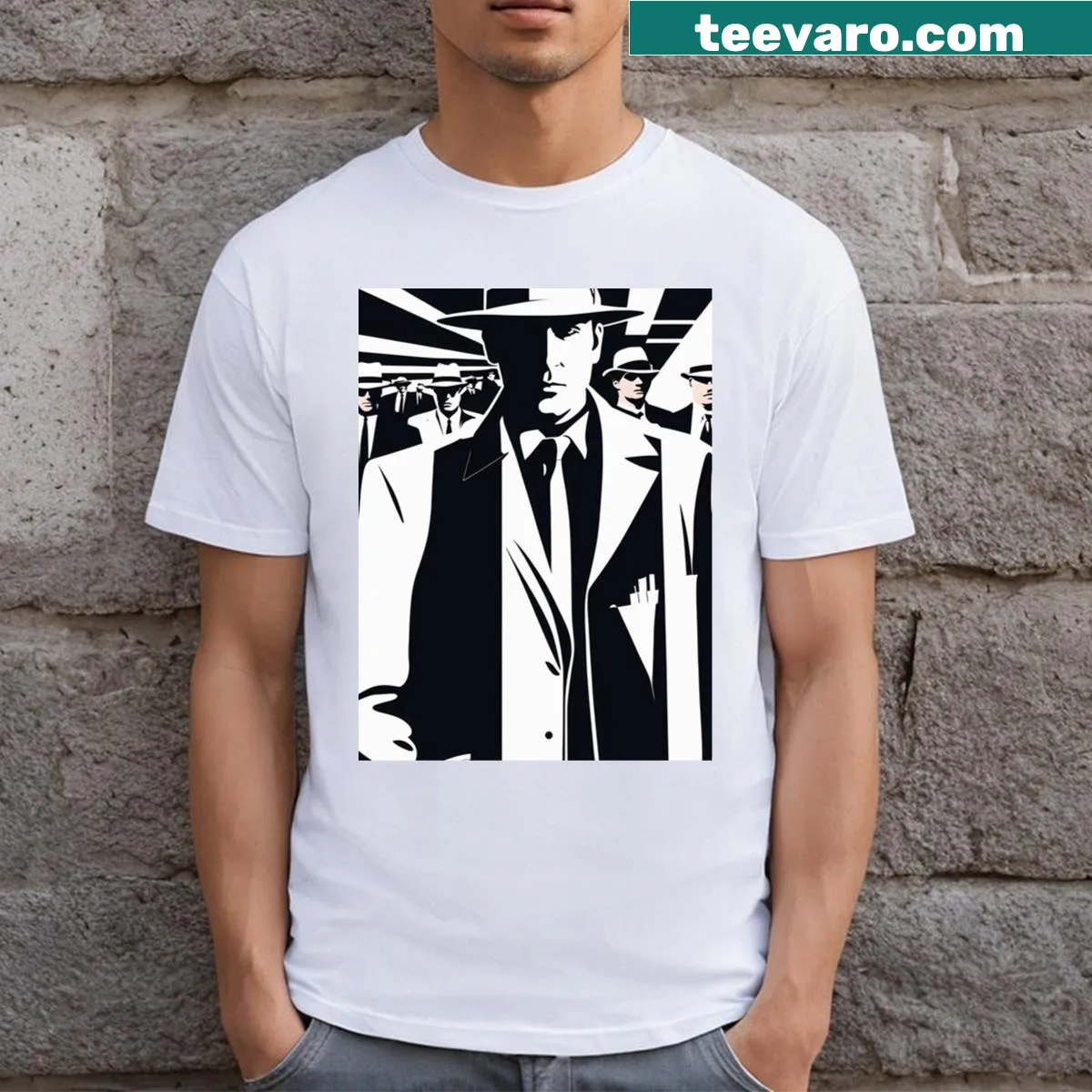 Digital art silhouette graphic on a creative t-shirt — on a men's t-shirt