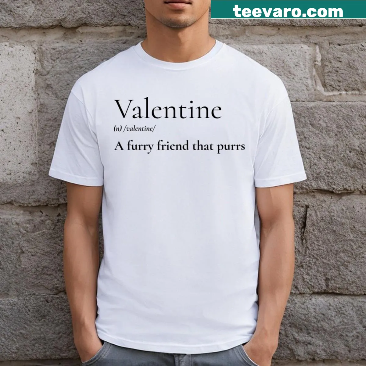 Funny t-shirt about a cat as a Valentine — on a men's t-shirt