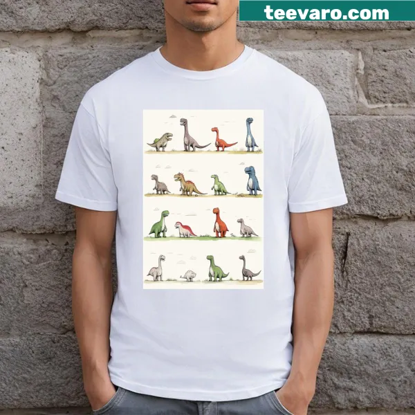 Cartoon animal adventures t-shirt featuring various animals