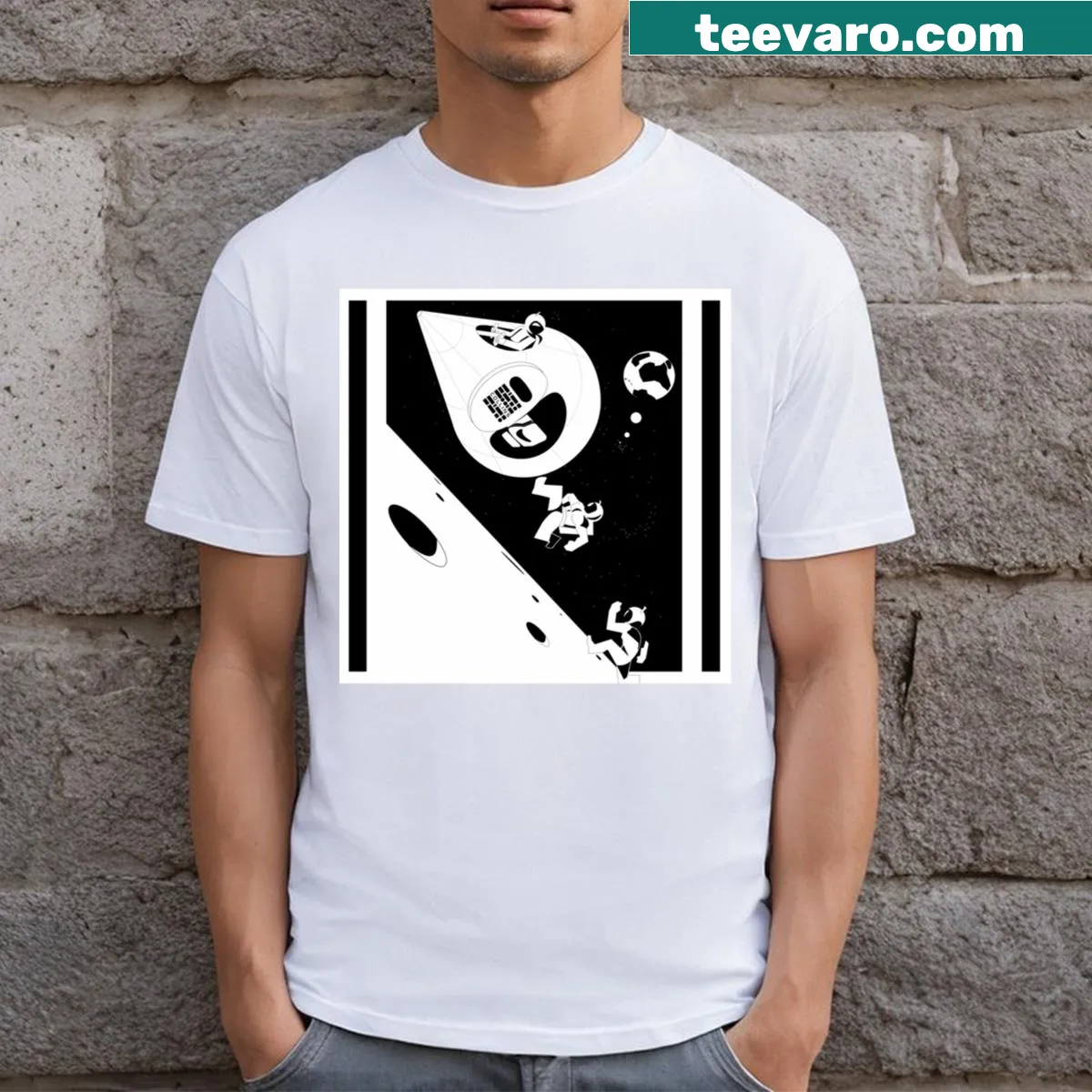 T-shirt with motivational travel-themed typography — on a men's t-shirt
