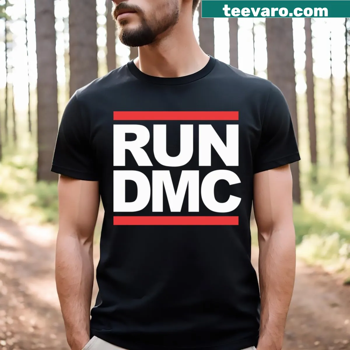 Graphic T-shirt with 'Dmcrun Legend' in bold typography — on a men's t-shirt