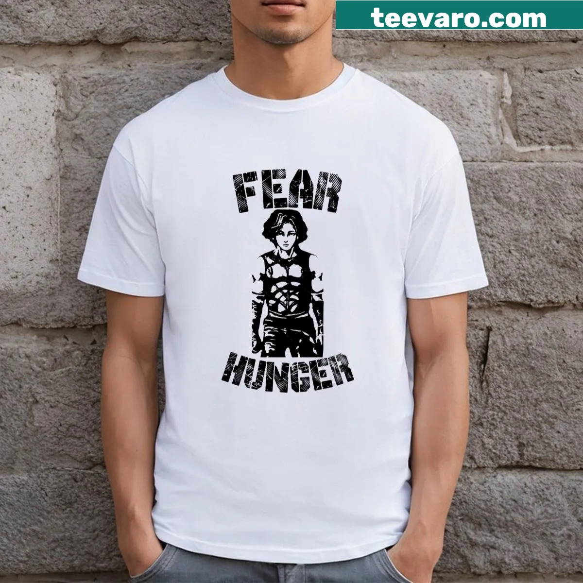 T-shirt inspired by Fear And Hunger RPG game — on a men's t-shirt