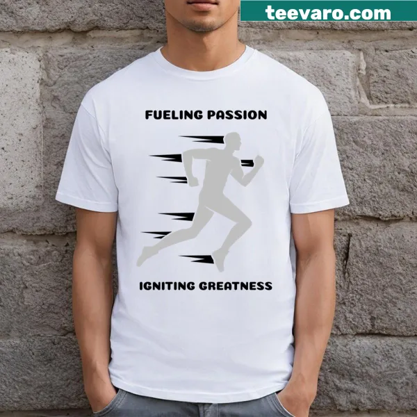 Motivational running T-shirt with fitness quote