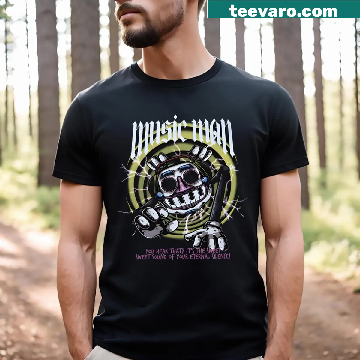 Bold T-shirt featuring Game Theory FNAF design for fans — on a men's t-shirt