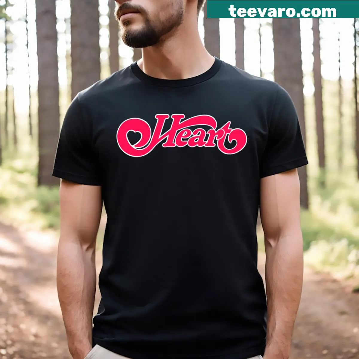 Heart-themed essential t-shirt with a simple yet elegant design — on a men's t-shirt