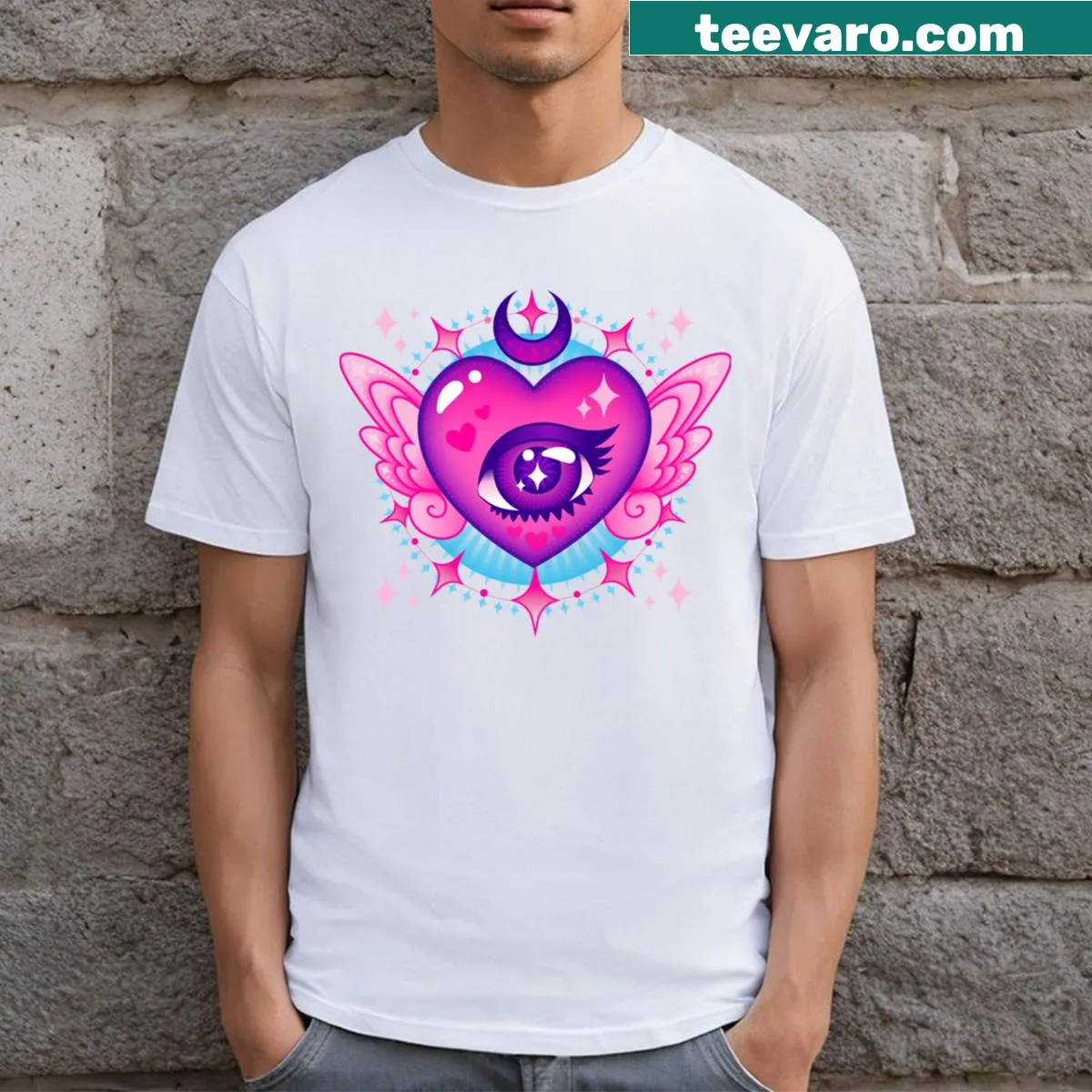 Heart wings illustration on T-shirt — on a men's t-shirt