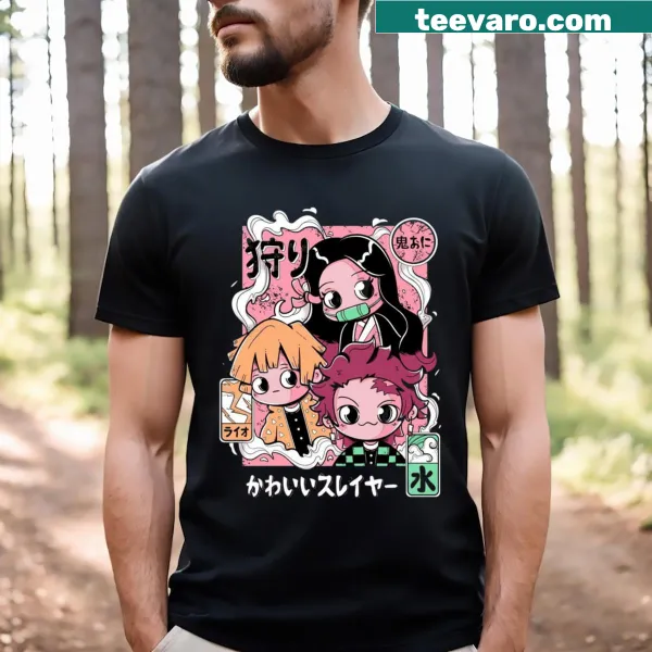 Illustration of Inosuke from Demon Slayer on a t-shirt