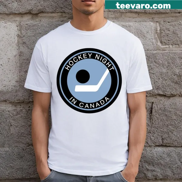 Vintage-style t-shirt celebrating Hockey Night in Canada