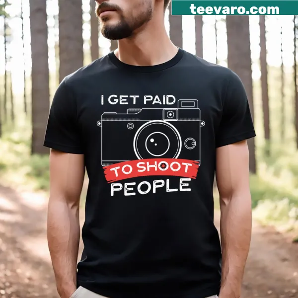 Humorous photography T-shirt with bold text