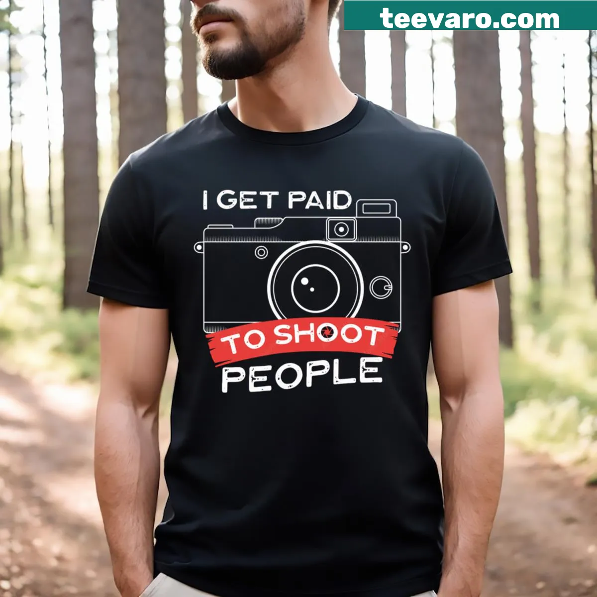 Humorous photography T-shirt with bold text — on a men's t-shirt