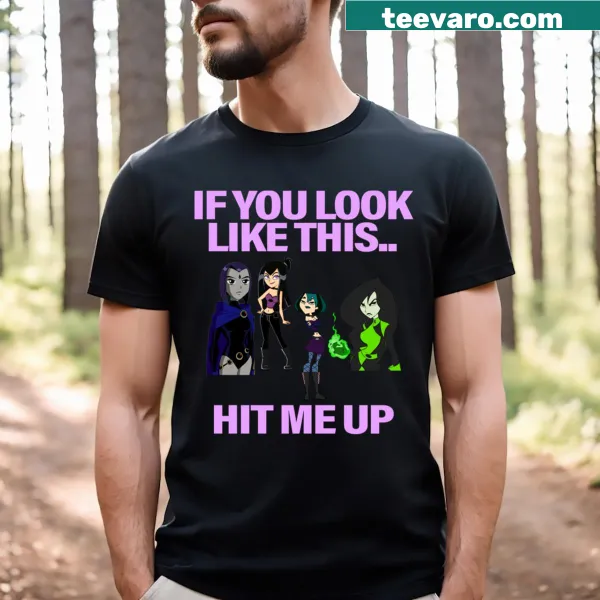 Cartoon t-shirt featuring a playful phrase about looks and connections