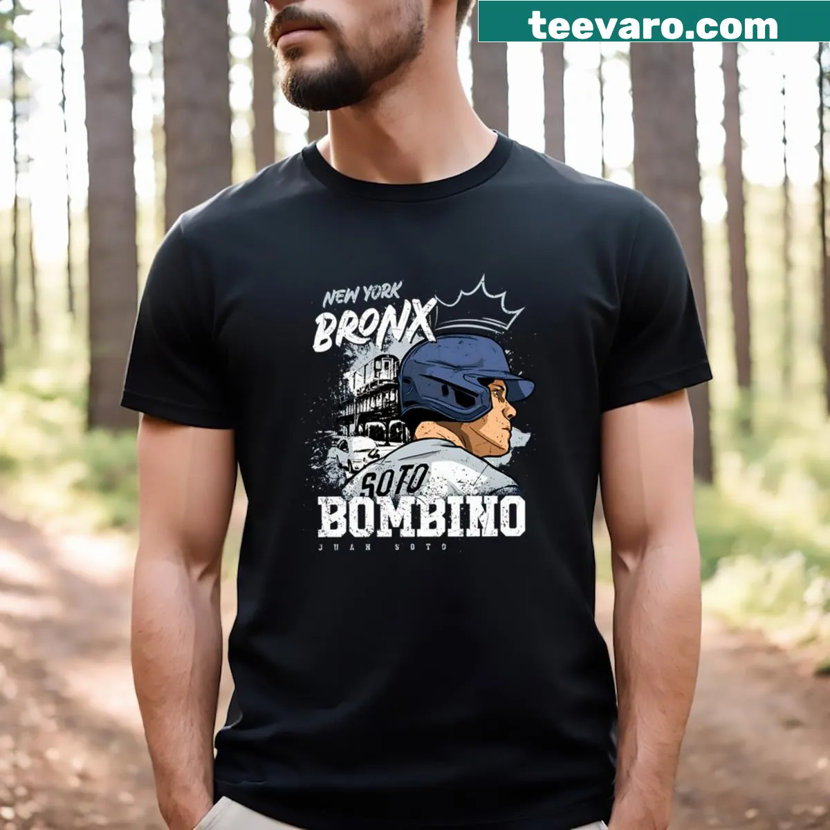Juan Soto New York Bombino T-shirt with player graphic — on a men's t-shirt