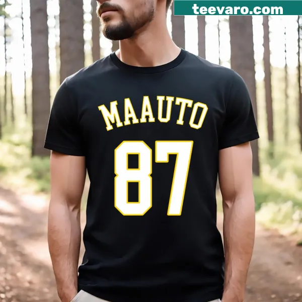 T-shirt with a bold graphic representing the Maauto theme
