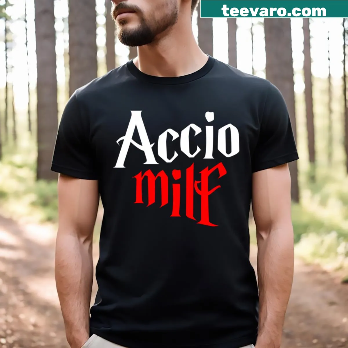 Humorous T-shirt for moms with whimsical text — on a men's t-shirt