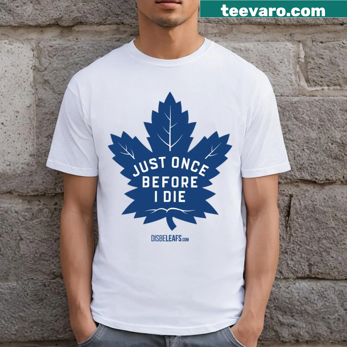 Illustrated Maple Leafs design on a T-shirt. — on a men's t-shirt
