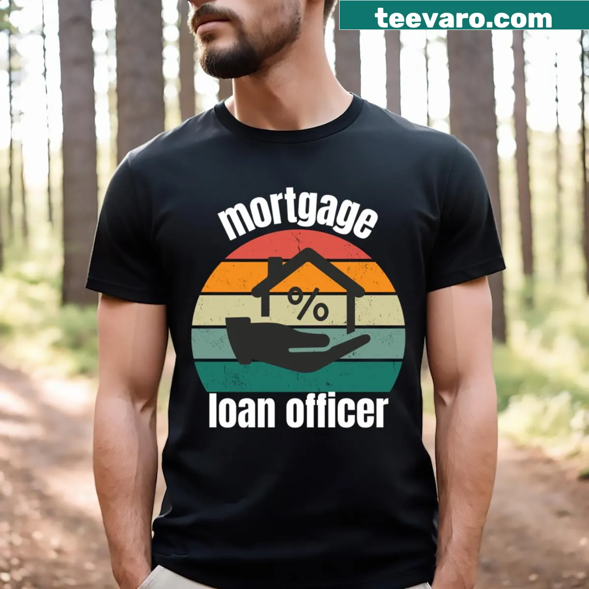 T-shirt with clear text stating Mortgage Loan Officer — on a men's t-shirt