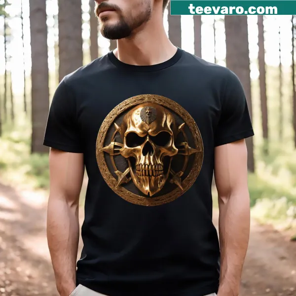 Edgy Moto Skull Head T-shirt with bold skull graphic