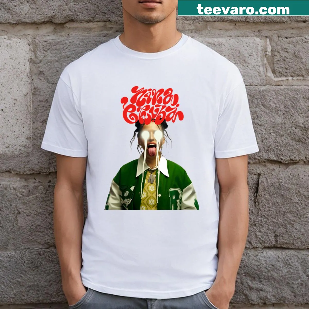 Illustration of Nina Chuba on a T-shirt — on a men's t-shirt