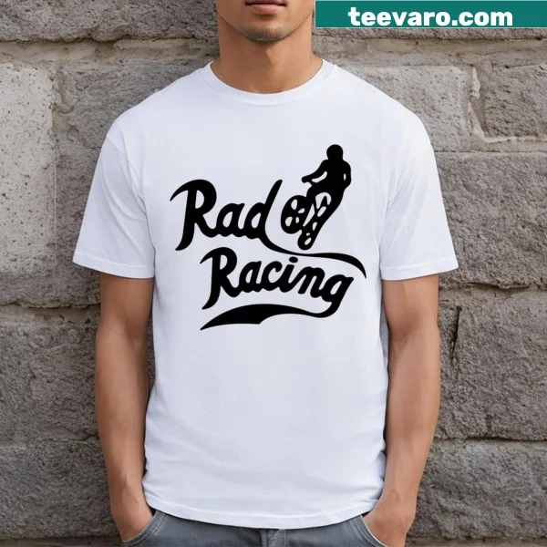 T-shirt featuring bold racing-themed typography