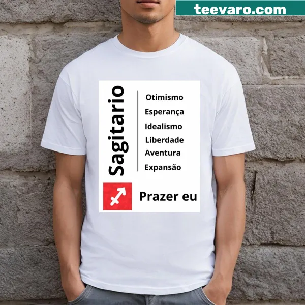 Sagittarius-inspired graphic with an optimistic message on a T-shirt