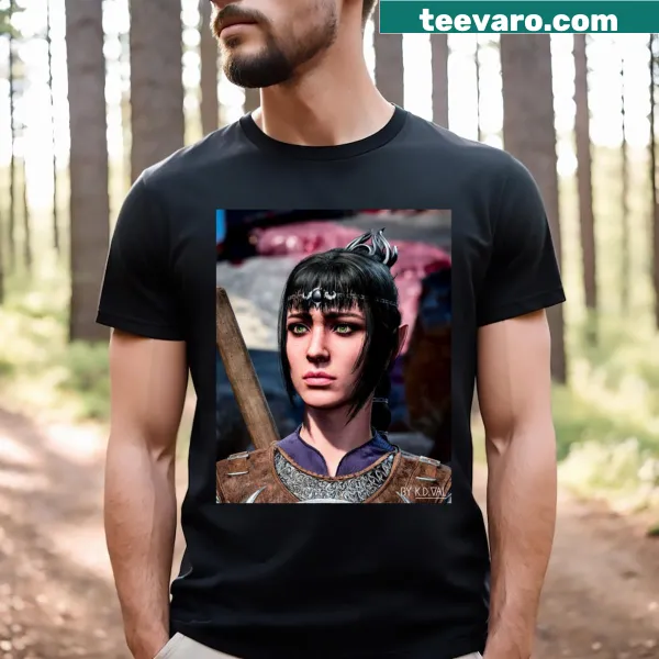T-shirt featuring Shadowheart from Baldur's Gate with an approving expression.