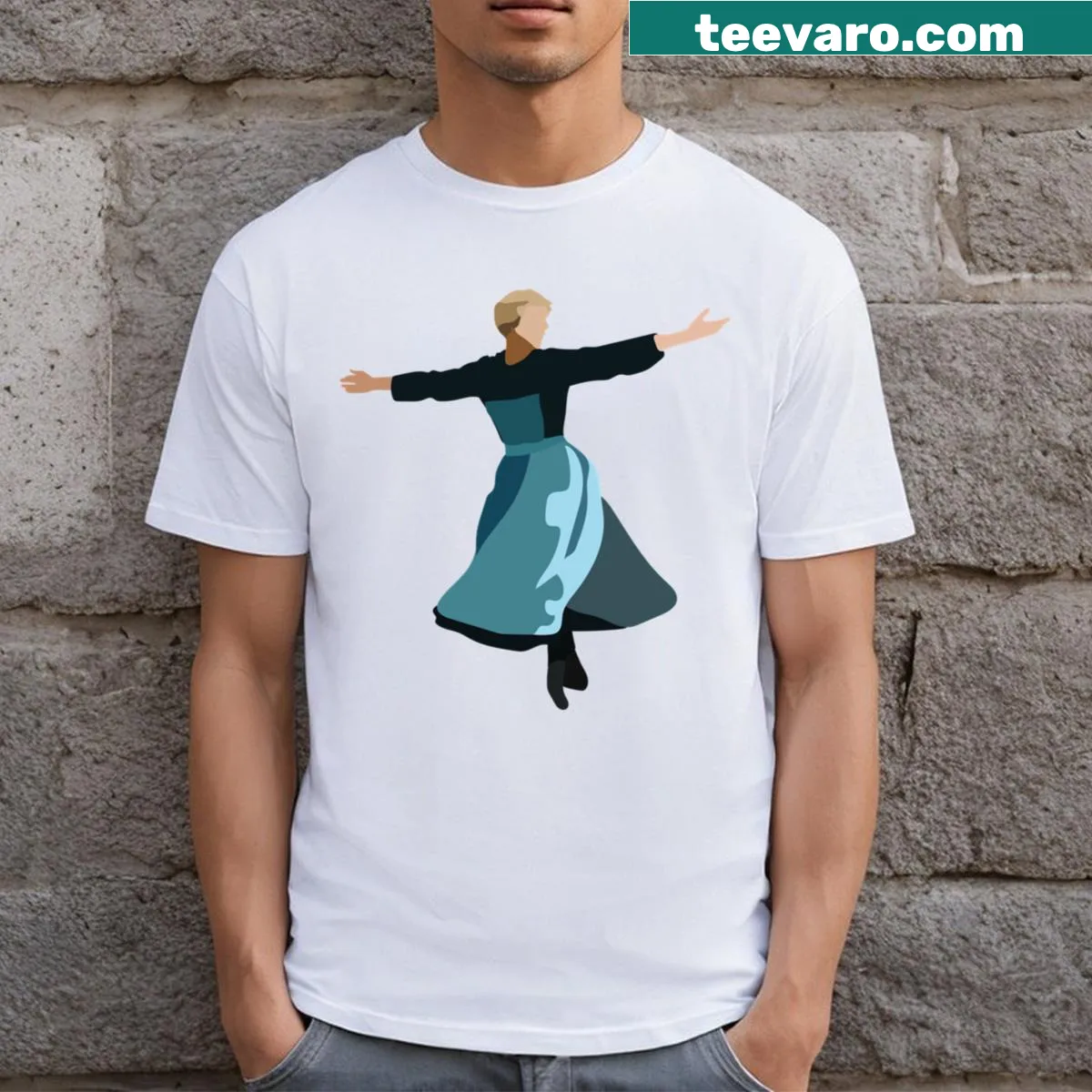 Nostalgic Sound Of Music t-shirt with classic film graphic — on a men's t-shirt