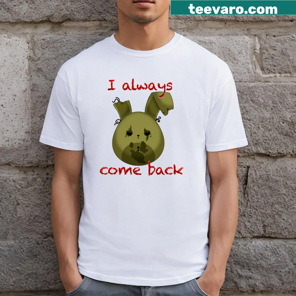 Playful Squish Springtrap graphic t-shirt — on a men's t-shirt