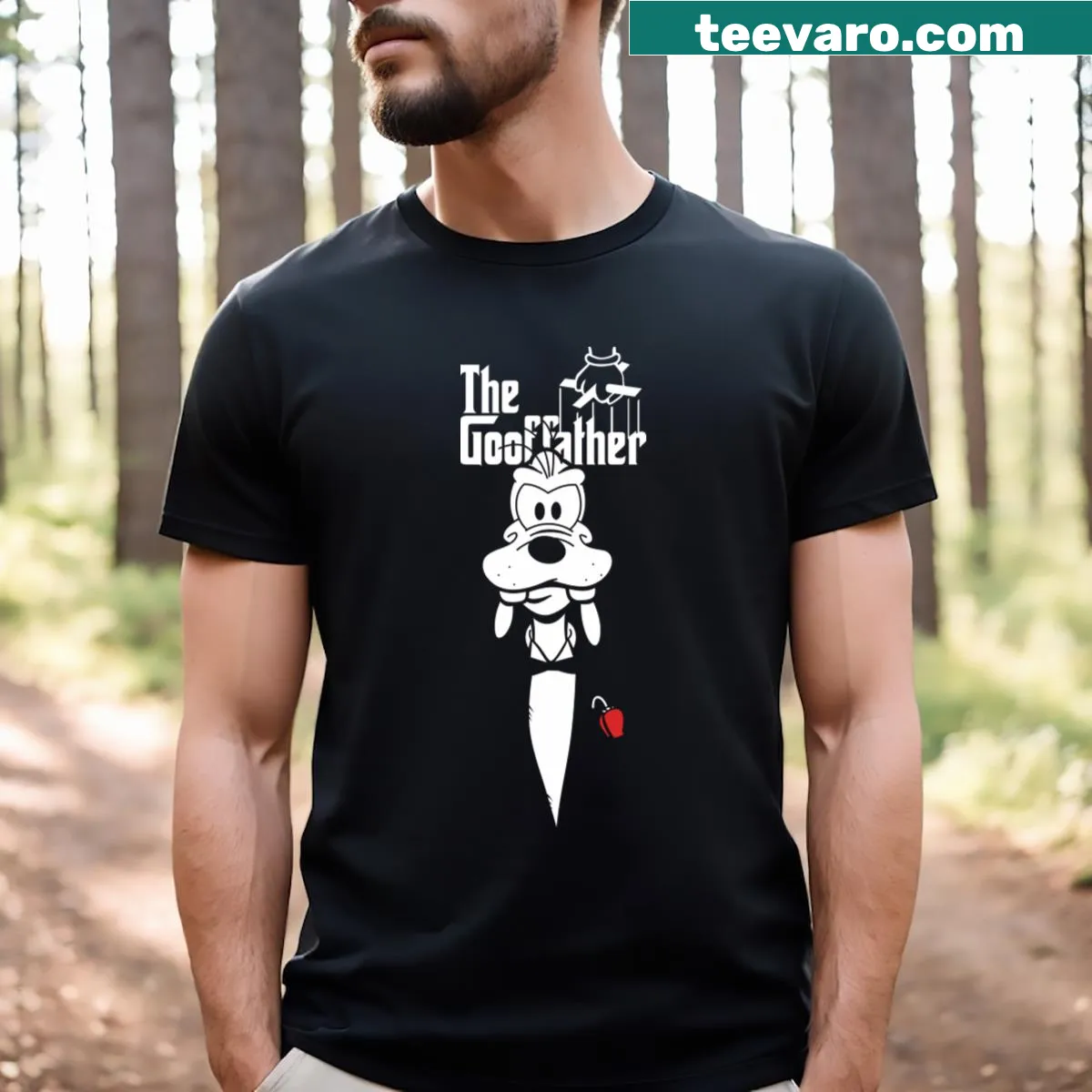 Funny Goof Father t-shirt with retro design and playful text — on a men's t-shirt