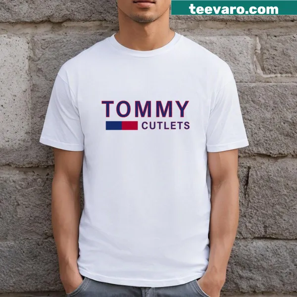 Illustration of Tommy Cutlets on a t-shirt showcasing playful design