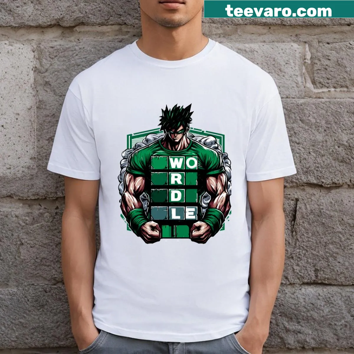 T-shirt for Wordle gamers featuring Warrior slogan — on a men's t-shirt
