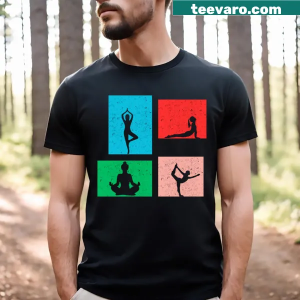 Yoga Pose Frame T-shirt with minimalist design