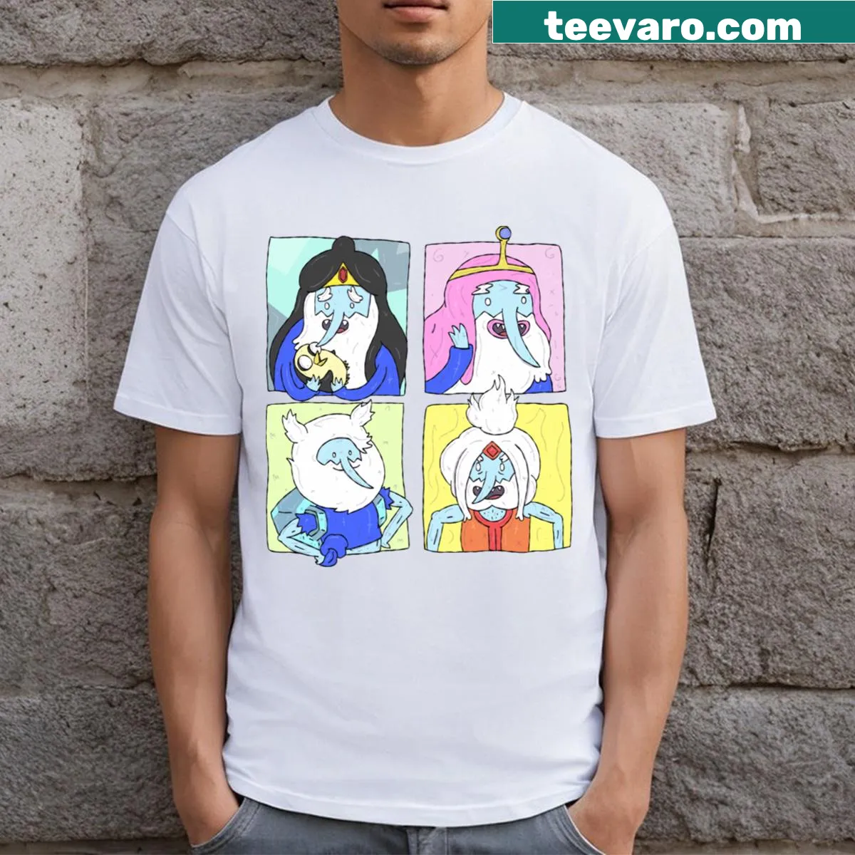 T-shirt featuring the Ice King from Adventure Time in a cartoon style — on a men's t-shirt