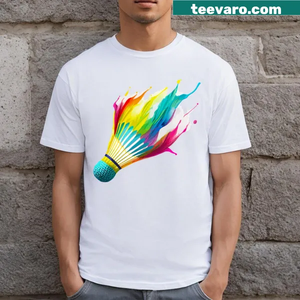 Typography T-shirt dedicated to badminton lovers for casual outings