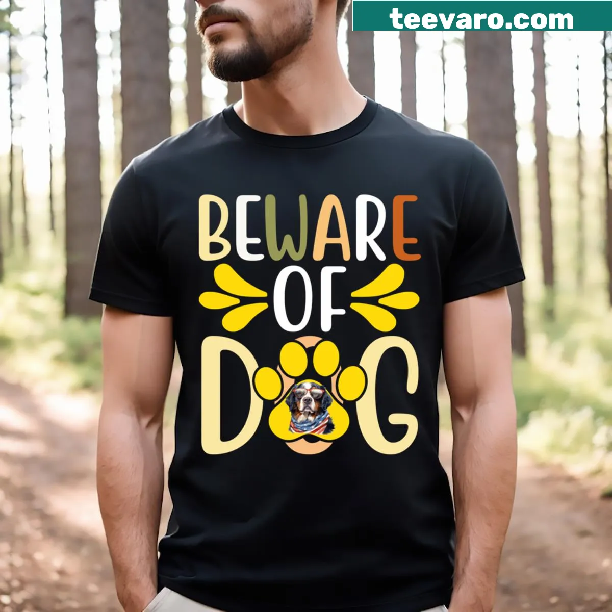 Long Best Dog Friend t-shirt celebrating the bond with dogs — on a men's t-shirt